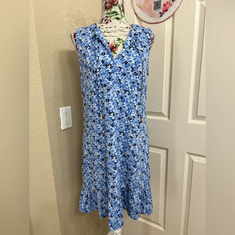 Michael Kors Blue and White Floral Dress